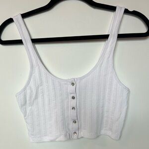 Free People White Button Bralette Top
